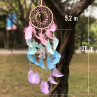 AWLEE Colorful Dream Catchers, Handmade Feather Native American Circular Net for Kids Boys Girls Bedroom Wall Hanging Decoration Decor Nursery Wall Art Ornament Craft