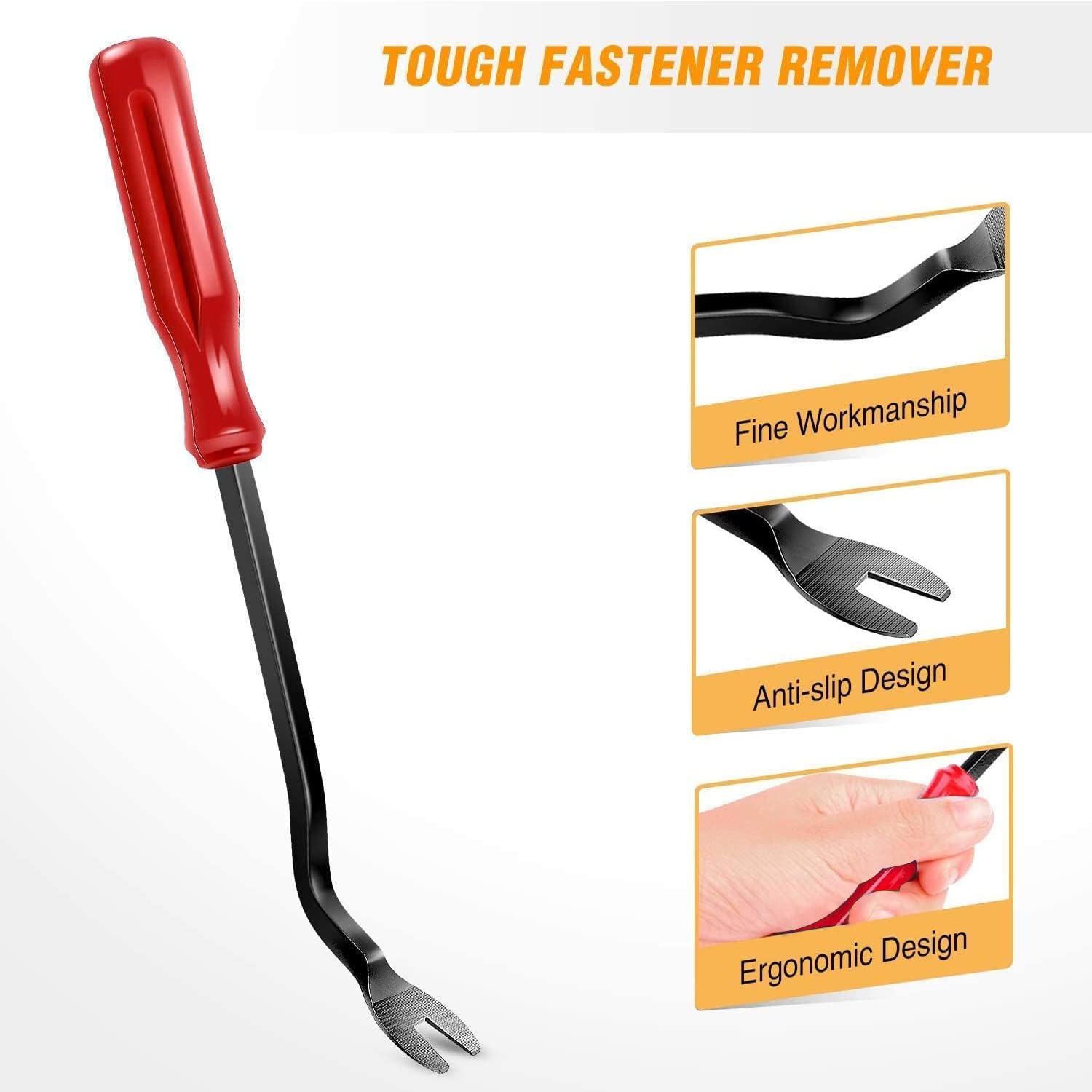 GOOACC 5 PCS Nylon Auto Trim Removal Tool Kit No-Scratch Removal Tool Kit for Car Panel & Audio Dashboard Dismantle Red 5Pcs Red