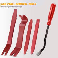 GOOACC 5 PCS Nylon Auto Trim Removal Tool Kit No-Scratch Removal Tool Kit for Car Panel & Audio Dashboard Dismantle Red 5Pcs Red
