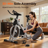 YOSUDA Exercise Bike, Brake Pad Stationary Bike for Home with Exclusive App, Magnetic Indoor Cycling Bike with 300 lb Weight Capacity, Low Noise, Tablet Holder and Fitness Courses for Weight Loss Black Classical Model