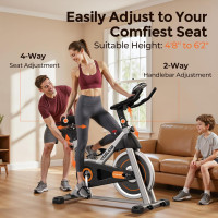 YOSUDA Exercise Bike, Brake Pad Stationary Bike for Home with Exclusive App, Magnetic Indoor Cycling Bike with 300 lb Weight Capacity, Low Noise, Tablet Holder and Fitness Courses for Weight Loss Black Classical Model