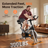 YOSUDA Exercise Bike, Brake Pad Stationary Bike for Home with Exclusive App, Magnetic Indoor Cycling Bike with 300 lb Weight Capacity, Low Noise, Tablet Holder and Fitness Courses for Weight Loss Black Classical Model