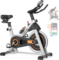 YOSUDA Exercise Bike, Brake Pad Stationary Bike for Home with Exclusive App, Magnetic Indoor Cycling Bike with 300 lb Weight Capacity, Low Noise, Tablet Holder and Fitness Courses for Weight Loss Black Classical Model