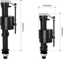 R&T Toilet Fill Valve, Anti Siphon Toilet Tank Replacement Kit, Universal Easy Install Toilet Parts Inside Tank A1320