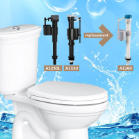 R&T Toilet Fill Valve, Anti Siphon Toilet Tank Replacement Kit, Universal Easy Install Toilet Parts Inside Tank A1320