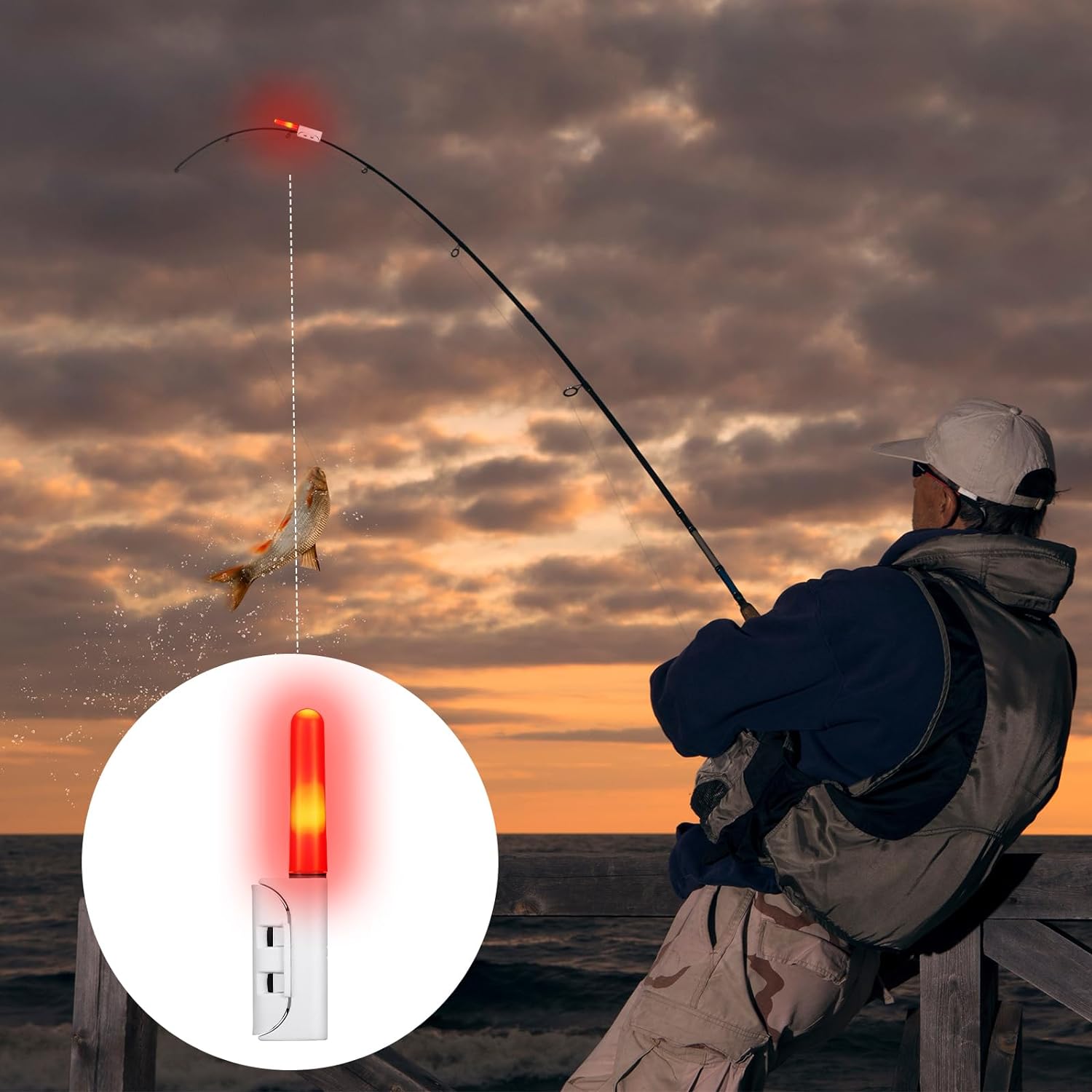  Retisee 9 Pcs 2.5 Inch Fishing Glow Sticks LED