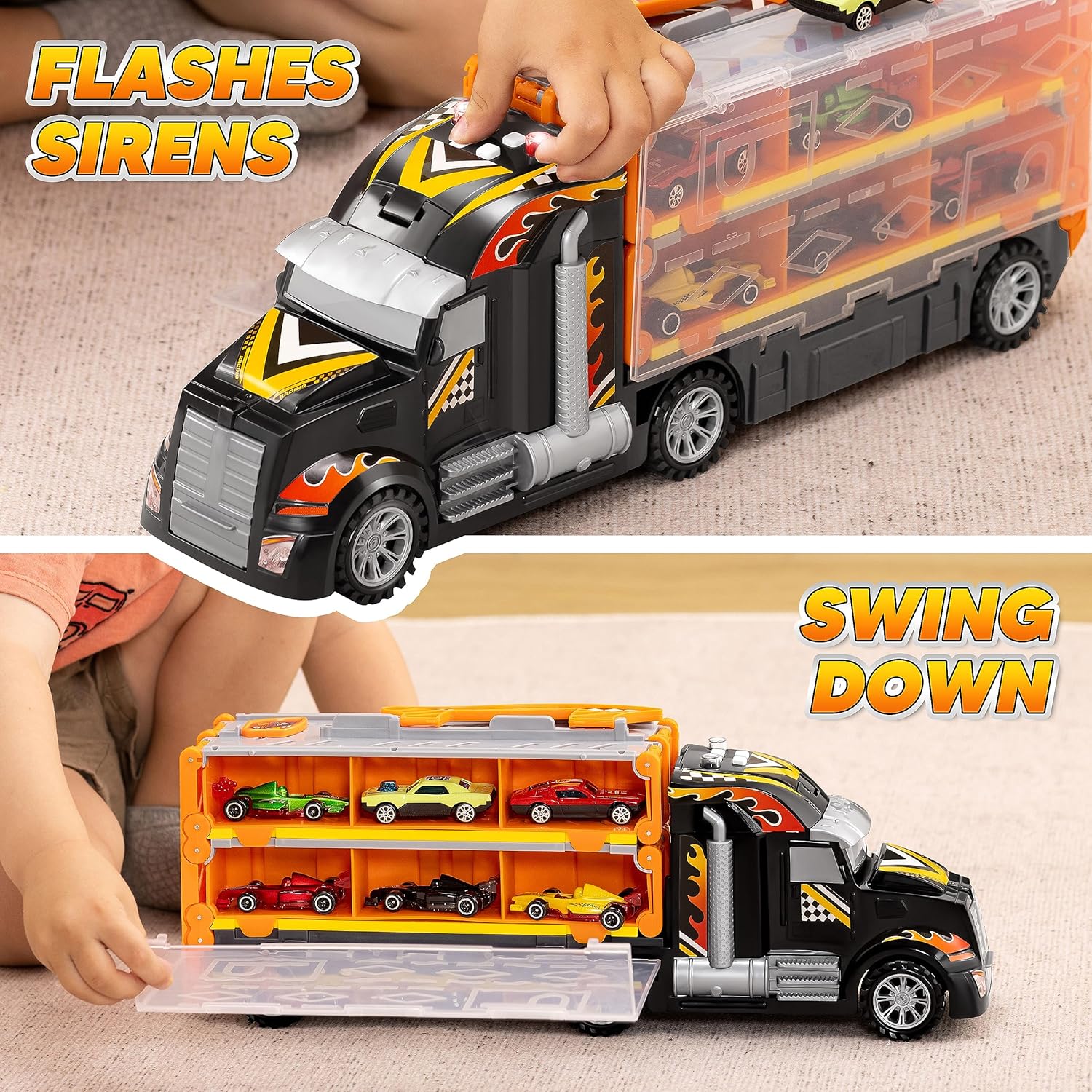 JOYIN Toy Truck for Kids, Race Toy Cars, 60