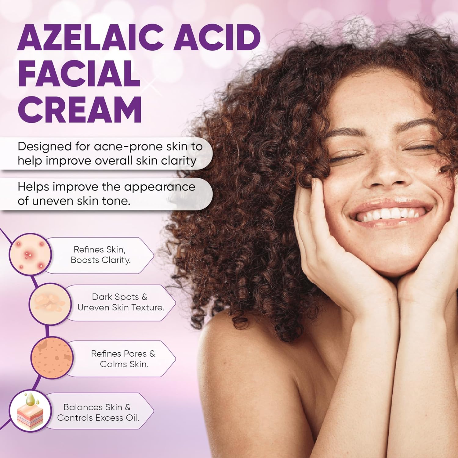 Azelaic Acid Acne Cream: Azelaic Acid For Face - Premium Azelaic Acid Cream - Face Skin and Beauty Care - Azelaic Acid Facial Cream, 1.01 Oz