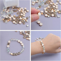 52pcs 2 Colors Enamel Alphabet Beads 8 mm Flat Round Initial Letter A-Z Beads and 20pcs 2 Colors Alloy Heart Spacer for DIY Bracelet Necklace Earrings Jewelry Making
