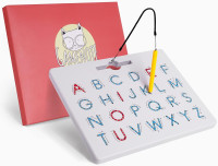 GAMENOTE Double Sided Magnetic Letter Board - 2 in 1 Alphabet Magnets Tracing Board for Toddlers ABC Letters Uppercase & Lowercase Practicing Learning Education Toys