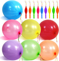 LEEZZIZZ 30Pcs Punch Balloons, Thickened Neon Punching Balloon Heavy Duty Birthday Party Favors for Kids Weddings Supply