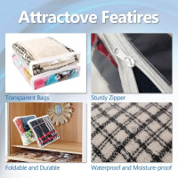 20pcs Clear Vinyl Zippered Storage Bags for Sweater Clothes, Bed Sheet Organizer, 10.5 x 10.5 x 2.4 Inch 10.5*10.5*2.4inches(20Pcs)
