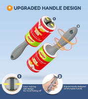 4X Extra Sticky Lint Roller for Pet Hair, Lint Rollers 315 Sheets Mega Value Set, Pet Hair Remover with 3 Upgraded Handle 3 Rollers, Portable Lint Remover for Clothes, Furniture, Dog & Cat Hair 3 Handles + 315 Sheets