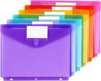 Tamaki 6 Pack Binder Pocket, Plastic Folders with Label, Binder Organizer, Binder Dividers with Pockets, Letter Size, Assorted Colors 6 Pack-multicolor