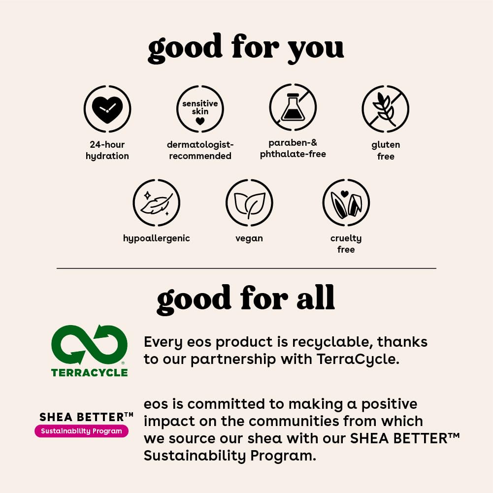 Bundle of eos Shea Better Body Lotion- Vanilla Cashmere, Coconut Waters, 24-Hour Moisture Skin Care, Lightweight & Non-Greasy, Made with Natural Shea, Vegan, 16 fl oz