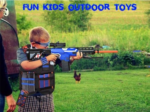 Toy Gun Automatic Sniper Rifle -3 Modes Toy Foam Blasters with Tactical Vest, Bipod, 2 Clips and 150 Darts, Electric Toys for Adults Boys Age 8-12 Gifts for Birthday Xmas