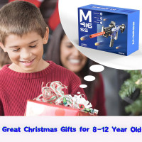 Toy Gun Automatic Sniper Rifle -3 Modes Toy Foam Blasters with Tactical Vest, Bipod, 2 Clips and 150 Darts, Electric Toys for Boys Age 8-12 Gifts for Birthday Xmas Blue