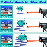 Toy Gun Automatic Sniper Rifle -3 Modes Toy Foam Blasters with Tactical Vest, Bipod, 2 Clips and 150 Darts, Electric Toys for Adults Boys Age 8-12 Gifts for Birthday Xmas