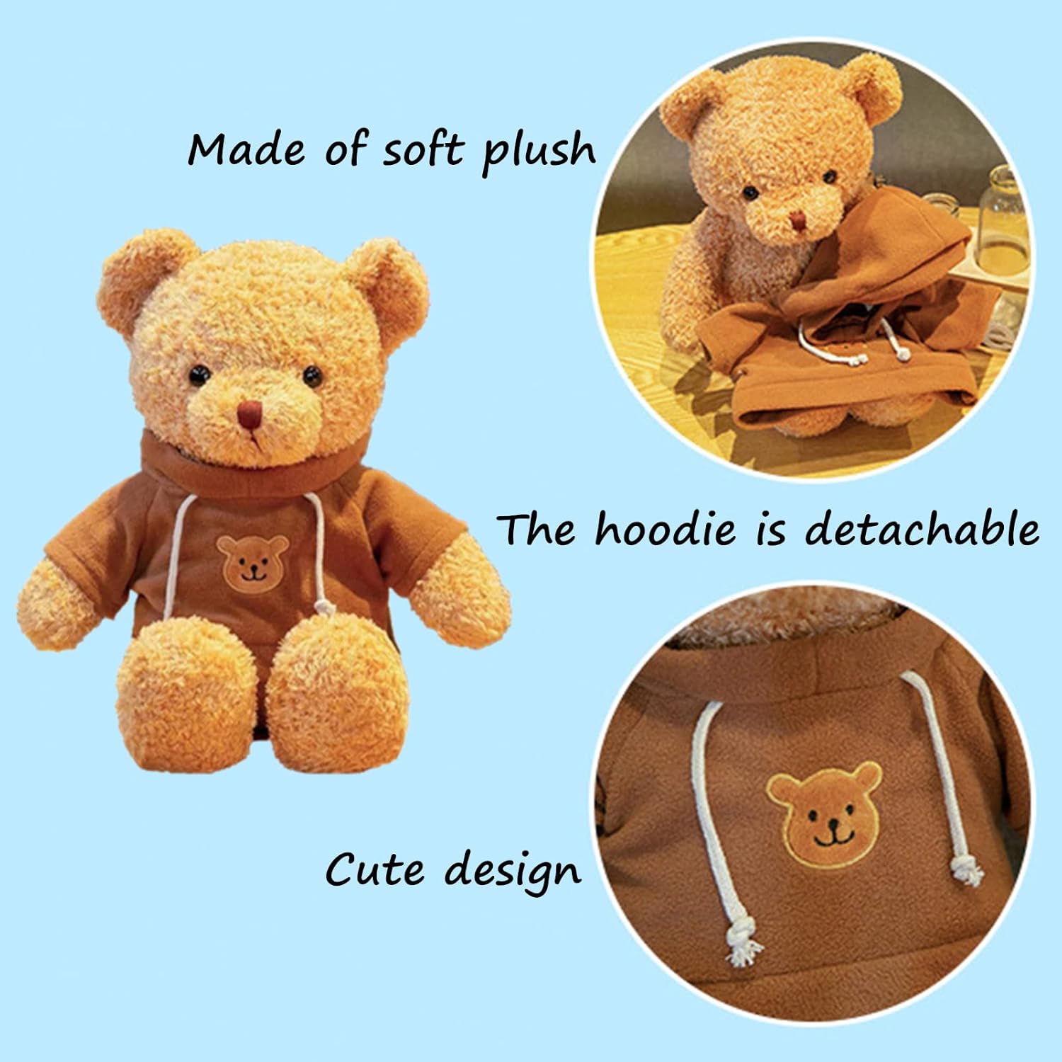 11.8 inches Teddy Bear Stuffed Animals Soft Plush Cute Teddy Bear Doll for Boys Girls (Blue)