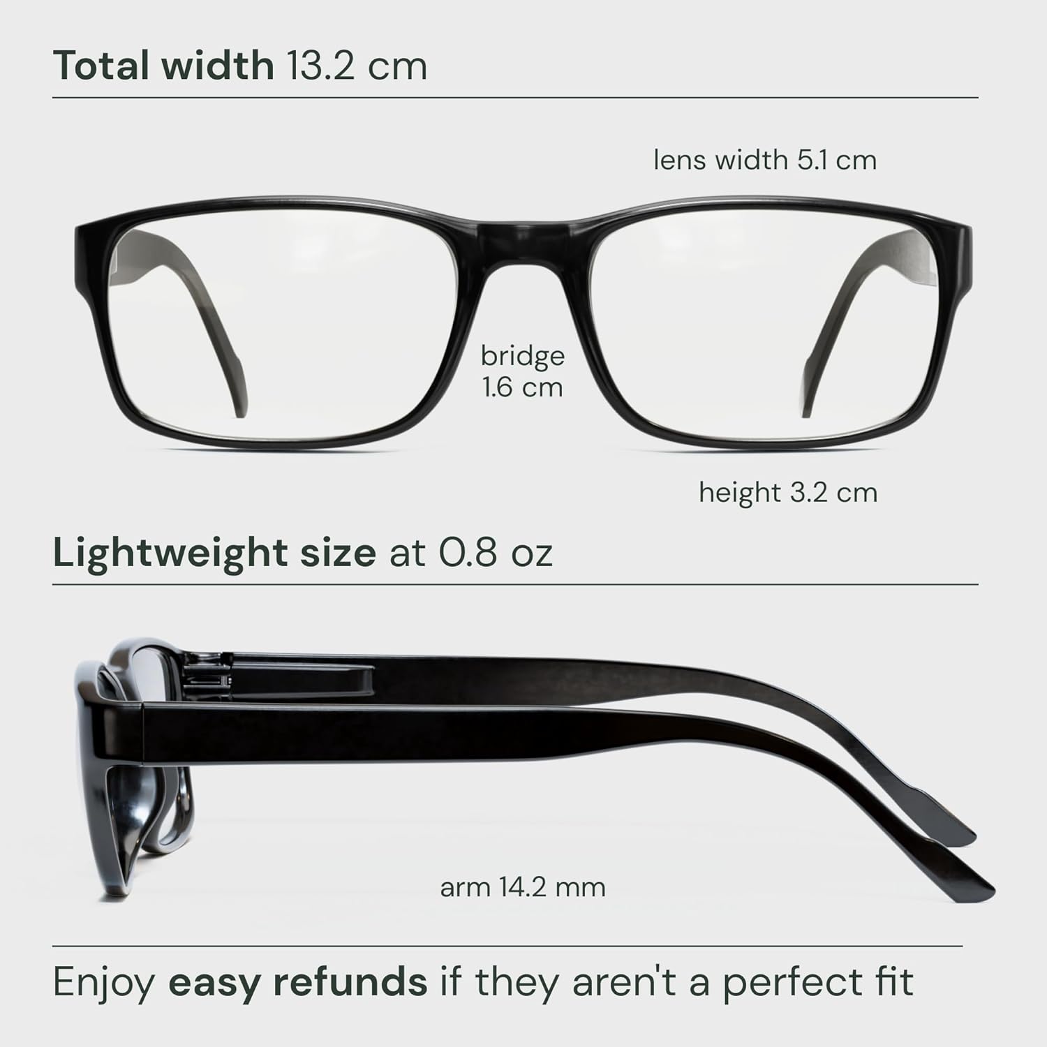 Gaoye Professional Reading Glasses for All Day - Computer Readers with Blue Light Protection - Value Pack B1-5 Pack Light Black 1.5 x
