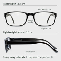 Gaoye Professional Reading Glasses for All Day - Computer Readers with Blue Light Protection - Value Pack B1-5 Pack Light Black 1.5 x