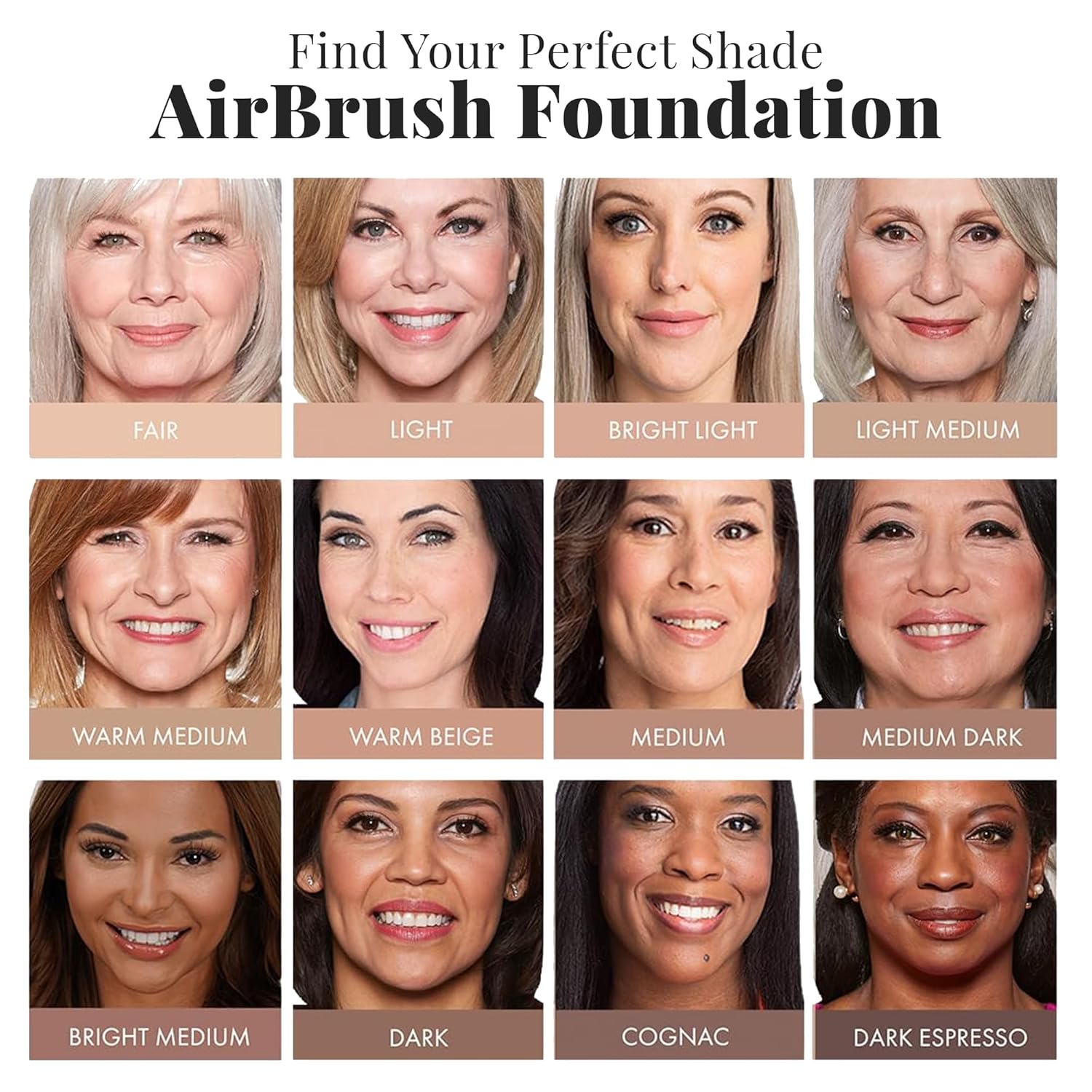 Jerome Alexander MagicMinerals AirBrush Foundation – 2 Piece Set with Airbrush Foundation and Kabuki Brush - Spray Makeup with Anti-aging Ingredients for Smooth Radiant Skin - Light Medium 04 Light Medium 1.8 Fl Oz (Pack of 1)