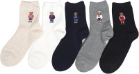 Women's Cool Animal Fun Crazy Socks (Bear 5 Pairs)