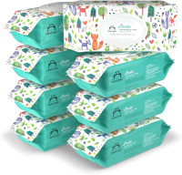 Amazon Brand - Mama Bear Gentle Fragrance Free Baby Wipes, Hypoallergenic, Sensitive Skin, Unscented, 800 Count (8 Packs of 100) 100 Count (Pack of 8)