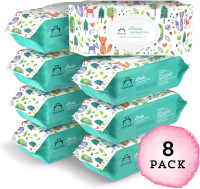 Amazon Brand - Mama Bear Gentle Fragrance Free Baby Wipes, Hypoallergenic, Sensitive Skin, Unscented, 800 Count (8 Packs of 100) 100 Count (Pack of 8)