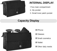 Aiqudou Crossbody Bag and Satchel Purse for Women - Fashion Snake Print Chain Purse Luxury PU Leather HandBag Black