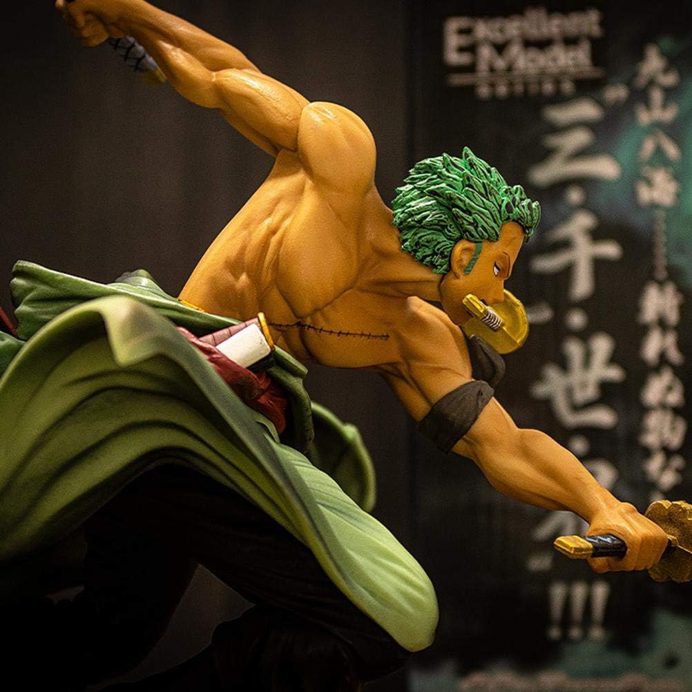 ariarly Roronoa Zoro One Piece Figure,Anime Figure Sauron Three Swords Zoro Statue Three Thousand World Zoro Figure Realistic Anime Character Model Ornament