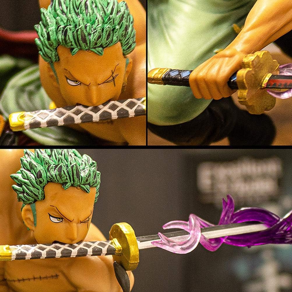 ariarly Roronoa Zoro One Piece Figure,Anime Figure Sauron Three Swords Zoro Statue Three Thousand World Zoro Figure Realistic Anime Character Model Ornament