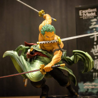 ariarly Roronoa Zoro One Piece Figure,Anime Figure Sauron Three Swords Zoro Statue Three Thousand World Zoro Figure Realistic Anime Character Model Ornament