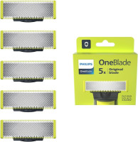 Philips OneBlade 5 Stainless Steel Original Replacement Blades Compatible with all OneBlade Electric Razors (model QP250/50) 5x Original Blade