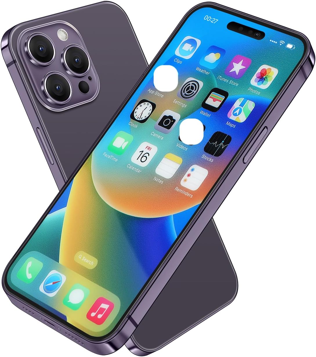 Dummy Fake Promaxp Phone Compatible with Phone 14 Promax Non-Working Store Display Phones Kids Pretend Play Phone That Look Real (14 Promax Purple Home Screen)