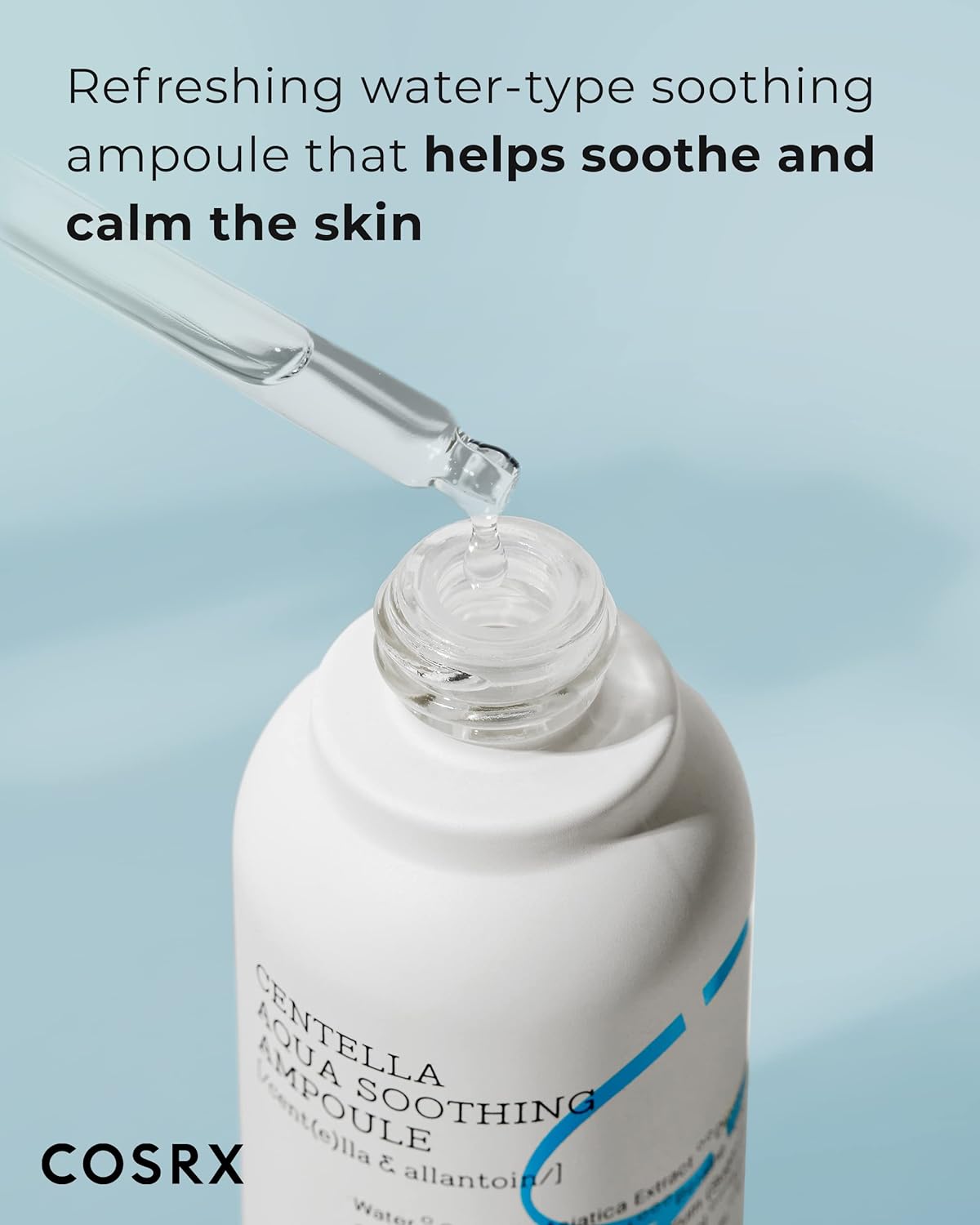 COSRX Centella Aqua Soothing Ampoule, Centella Asiatica Cica Serum, Korean Skincare, 1.35 Fl oZ, For Sensitive Skin, Daily Skin Serum, Paraben Free, No Animal Testing