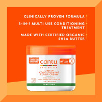 Cantu Leave-In Conditioning Repair Cream with Shea Butter, 16 oz (Pack of 2) 16 Ounce (Pack of 2)