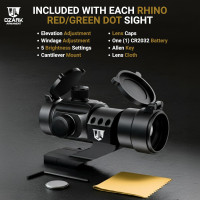 Rhino Red Dot Sight for Rifle - Shotgun Scope, 4MOA Rifle Red Dot Sight, Red Dot Scopes for Rifles & Shotgun Scopes with Green Dot Sight & Red Dot Optics for Rifles, Reflex Sight
