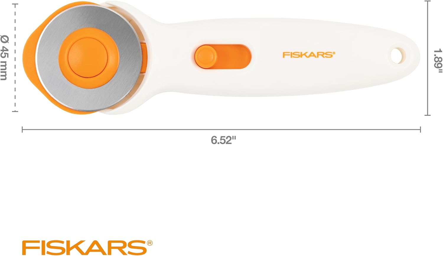 Fiskars 45mm Rotary Cutter for Fabric, Premium Steel Stick Fabric Cutter Cuts Through Multiple Layers, Right and Left Handed, Easy and Safe Blade Change, Arts and Crafts, Sewing and Quilting Tools Premium Stick 45mm Premium Steel Quick Blade Change SoftGrip Stick