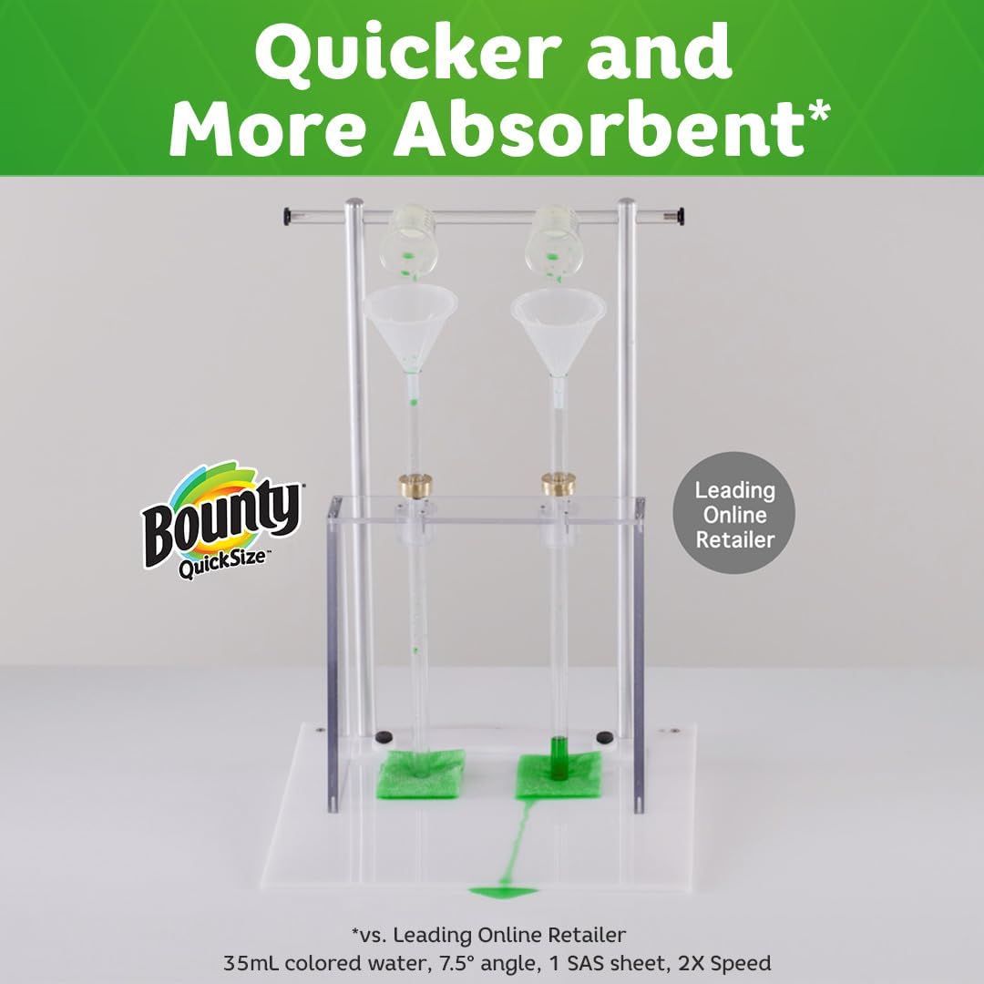 Bounty Quick-Size Paper Towels, White, 12 Family Triple Rolls = 36 Regular Rolls White 140 sheet (Pack of 12)