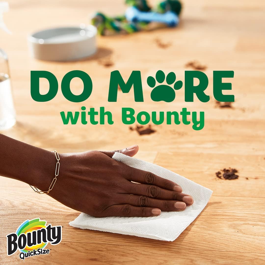 Bounty Quick-Size Paper Towels, White, 12 Family Triple Rolls = 36 Regular Rolls White 140 sheet (Pack of 12)