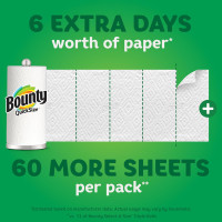 Bounty Quick-Size Paper Towels, White, 12 Family Triple Rolls = 36 Regular Rolls White 140 sheet (Pack of 12)