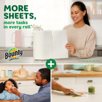 Bounty Quick-Size Paper Towels, White, 12 Family Triple Rolls = 36 Regular Rolls White 140 sheet (Pack of 12)