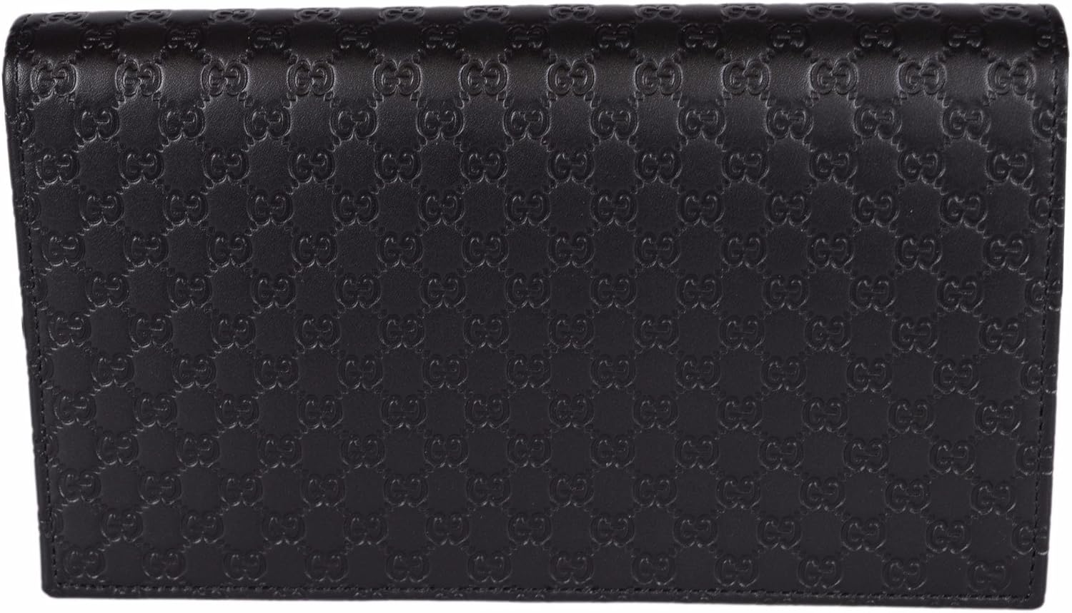 Gucci Women's Leather Micro GG Guccissima Mini Crossbody Wallet Bag Purse (Black)