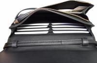 Gucci Women's Leather Micro GG Guccissima Mini Crossbody Wallet Bag Purse (Black)