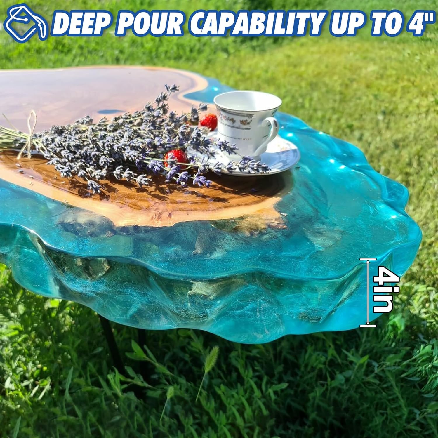 Shabebe Deep Pour Epoxy Resin 3 Gallon, Industrial Grade, Crystal Clear Epoxy Resin Kit for 2-4