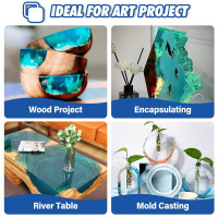 Shabebe Deep Pour Epoxy Resin 3 Gallon, Industrial Grade, Crystal Clear Epoxy Resin Kit for 2-4