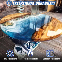 Shabebe Deep Pour Epoxy Resin 3 Gallon, Industrial Grade, Crystal Clear Epoxy Resin Kit for 2-4