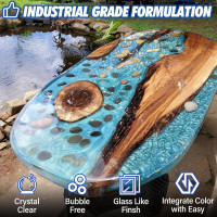 Shabebe Deep Pour Epoxy Resin 3 Gallon, Industrial Grade, Crystal Clear Epoxy Resin Kit for 2-4