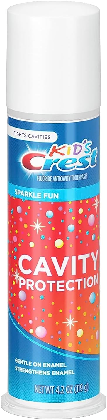 Crest Kids Tube Size Crest Kids Sparkle Fun Cavity Protection Toothpaste, 4.6 Ounce (Pack of 6) Mint 4.2 Ounce (Pack of 6)